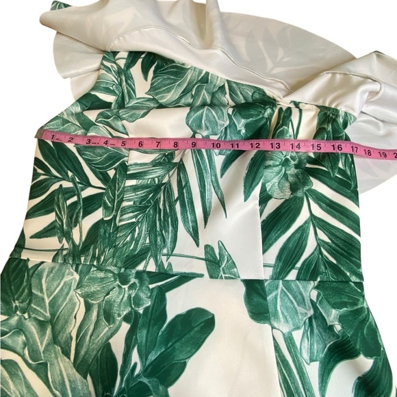 Alexia Admor Tropical Leaf One Shoulder Sheath Midi Dress Women’s Size M NWT - Picture 8 of 13
